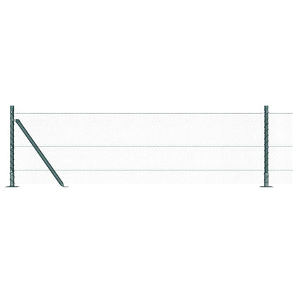 Zaun mit Pfosten Grün 0,6 x 100 m PVC-beschichteter Stahl