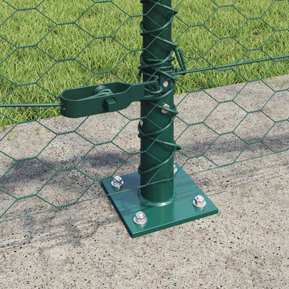 Zaun mit Pfosten Grün 0,6 x 100 m PVC-beschichteter Stahl