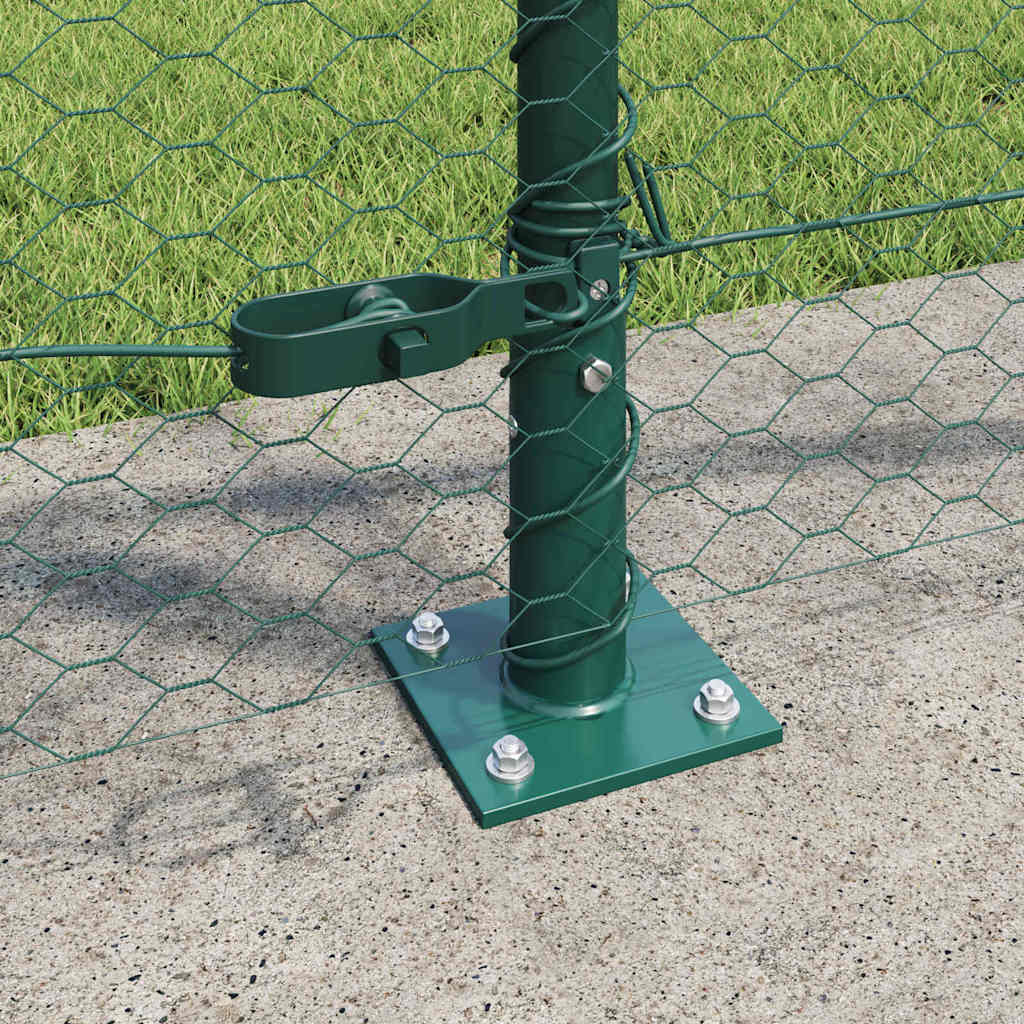 Zaun mit Pfosten Grün 0,8 x 100 m PVC-beschichteter Stahl