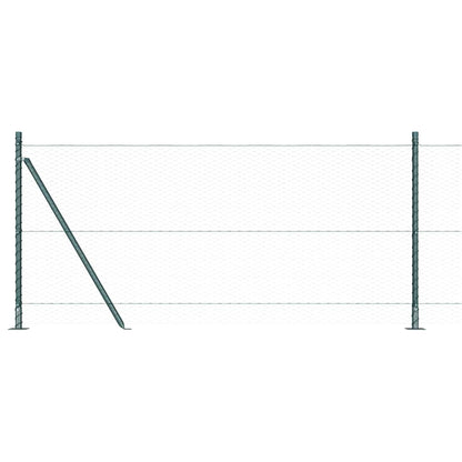 Zaun mit Pfosten Grün 0,8 x 100 m PVC-beschichteter Stahl