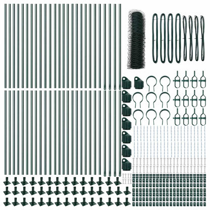Zaun mit Pfosten Grün 0,8 x 100 m PVC-beschichteter Stahl