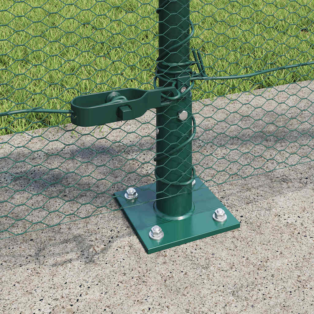 Zaun mit Pfosten Grün 1 x 100 m PVC-beschichteter Stahl