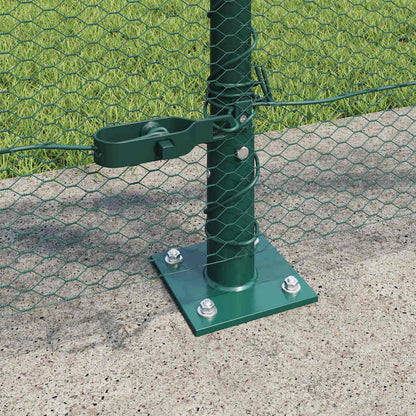 Zaun mit Pfosten Grün 1 x 100 m PVC-beschichteter Stahl