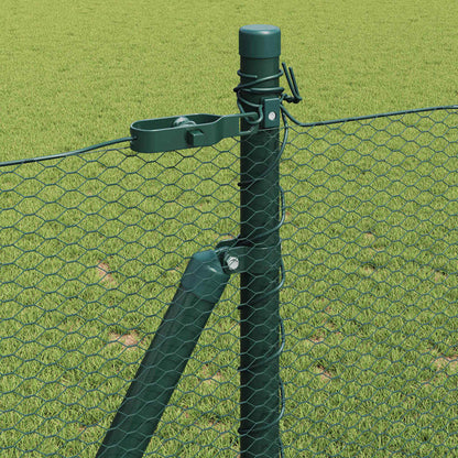 Zaun mit Pfosten Grün 1 x 100 m PVC-beschichteter Stahl