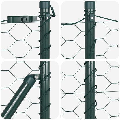 Zaun mit Pfosten Grün 1 x 100 m PVC-beschichteter Stahl