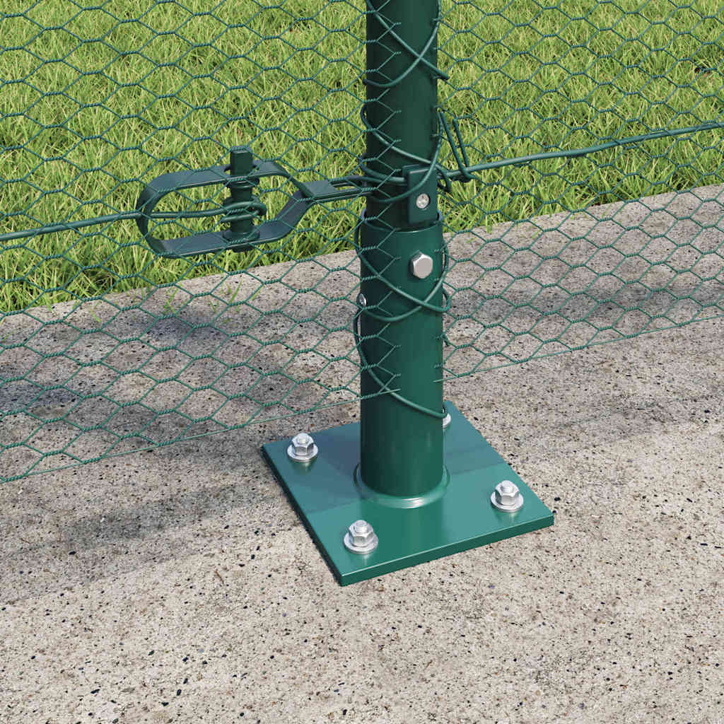 Zaun mit Pfosten Grün 1,2 x 100 m PVC-beschichteter Stahl