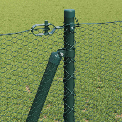 Zaun mit Pfosten Grün 1,2 x 100 m PVC-beschichteter Stahl
