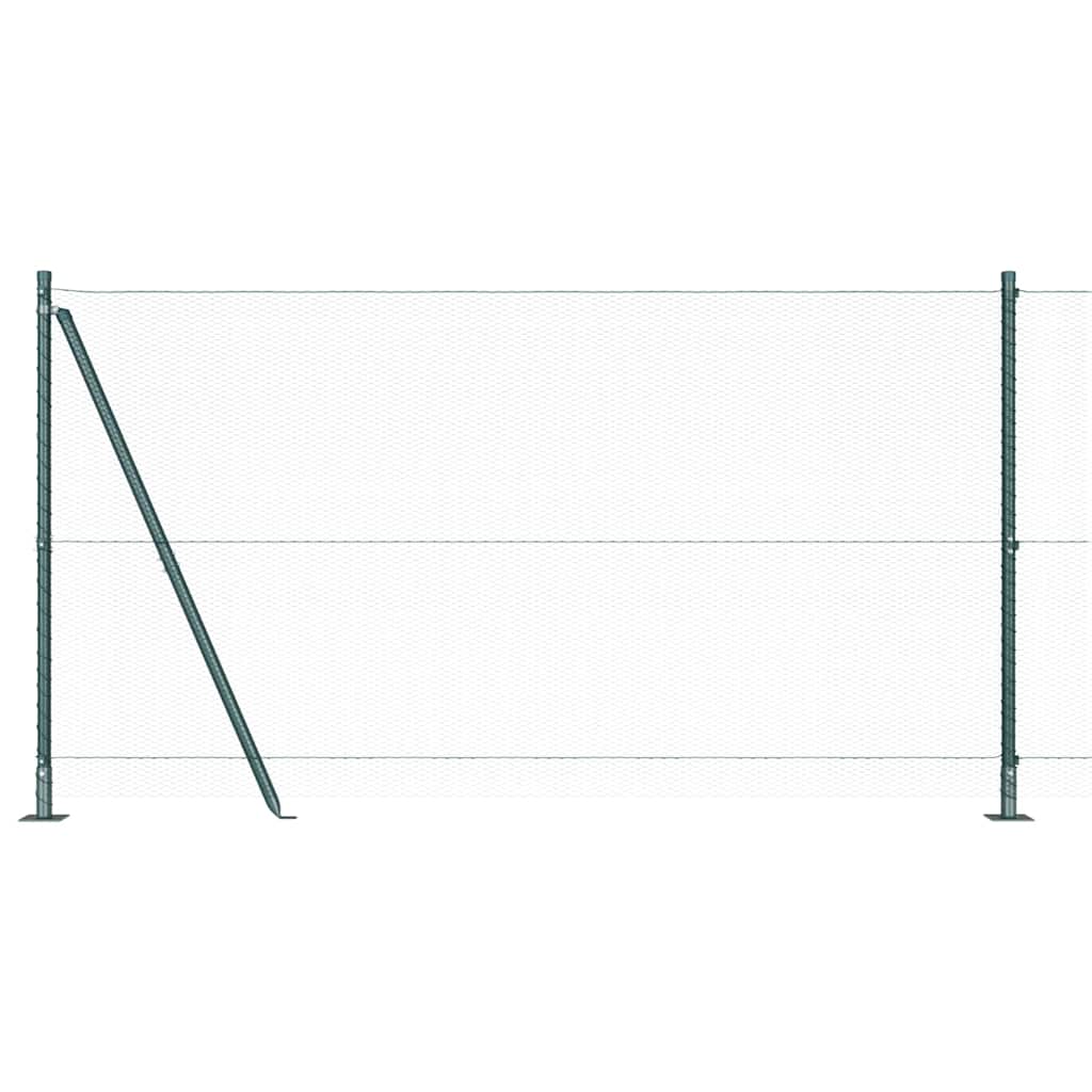 Zaun mit Pfosten Grün 1,2 x 100 m PVC-beschichteter Stahl