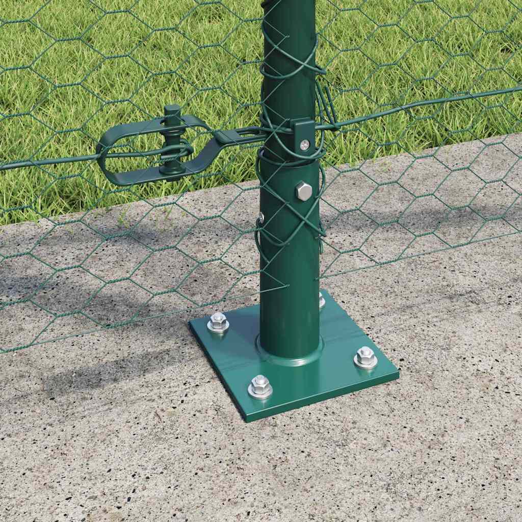 Zaun mit Pfosten Grün 1,2 x 100 m PVC-beschichteter Stahl