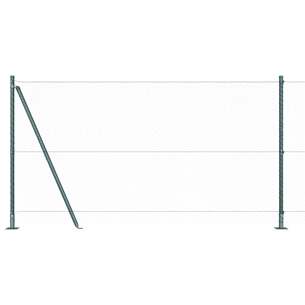 Zaun mit Pfosten Grün 1,2 x 100 m PVC-beschichteter Stahl