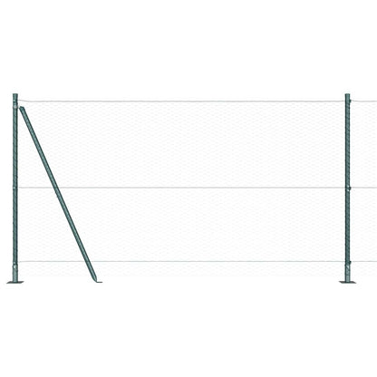Zaun mit Pfosten Grün 1,2 x 100 m PVC-beschichteter Stahl