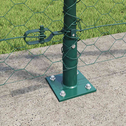 Zaun mit Pfosten Grün 1,2 x 100 m PVC-beschichteter Stahl