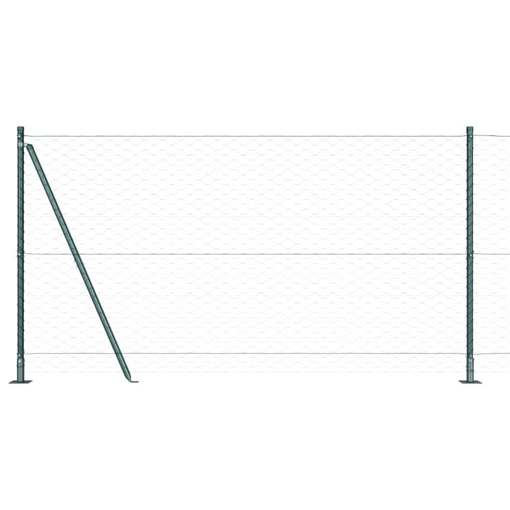 Zaun mit Pfosten Grün 1,2 x 100 m PVC-beschichteter Stahl