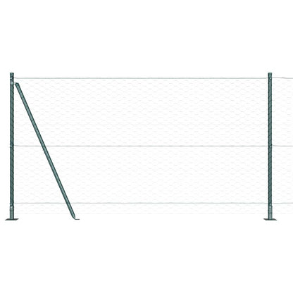 Zaun mit Pfosten Grün 1,2 x 100 m PVC-beschichteter Stahl