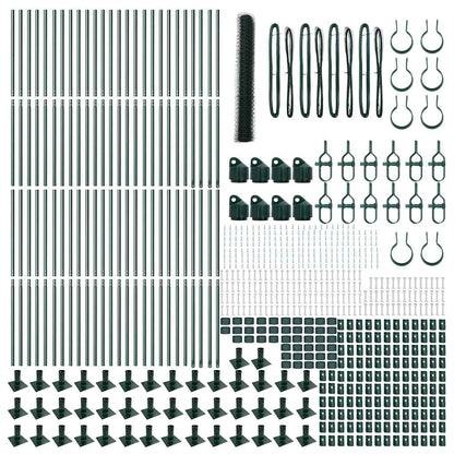 Zaun mit Pfosten Grün 1,2 x 100 m PVC-beschichteter Stahl