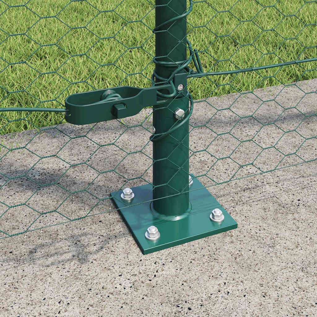 Zaun mit Pfosten Grün 1,4 x 100 m PVC-beschichteter Stahl