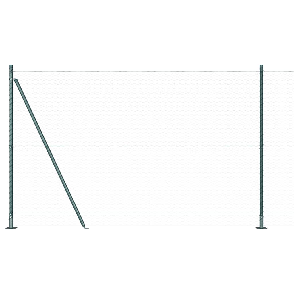 Zaun mit Pfosten Grün 1,4 x 100 m PVC-beschichteter Stahl
