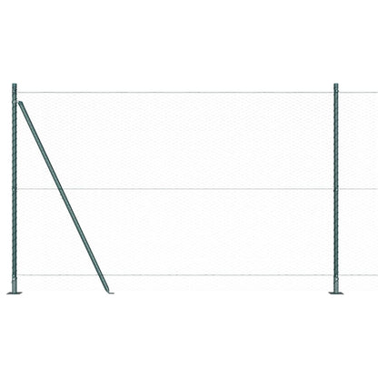 Zaun mit Pfosten Grün 1,4 x 100 m PVC-beschichteter Stahl