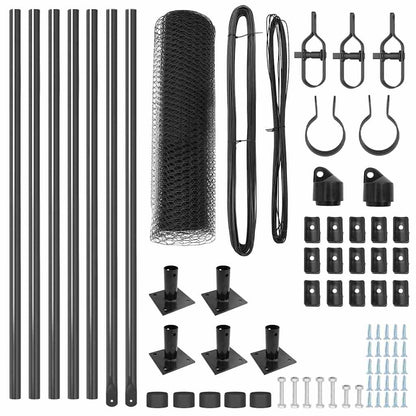 Zaun mit Pfosten Grau 0,6 x 10 m PVC-beschichteter Stahl