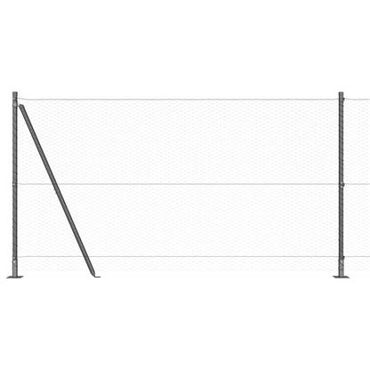 Zaun mit Pfosten Grau 1,2 x 10 m PVC-beschichteter Stahl