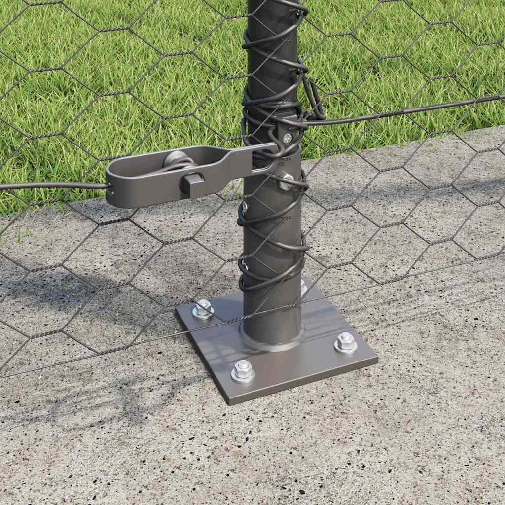 Zaun mit Pfosten Grau 1,4 x 10 m PVC-beschichteter Stahl