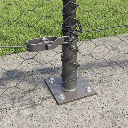 Zaun mit Pfosten Grau 0,5 x 25 m PVC-beschichteter Stahl