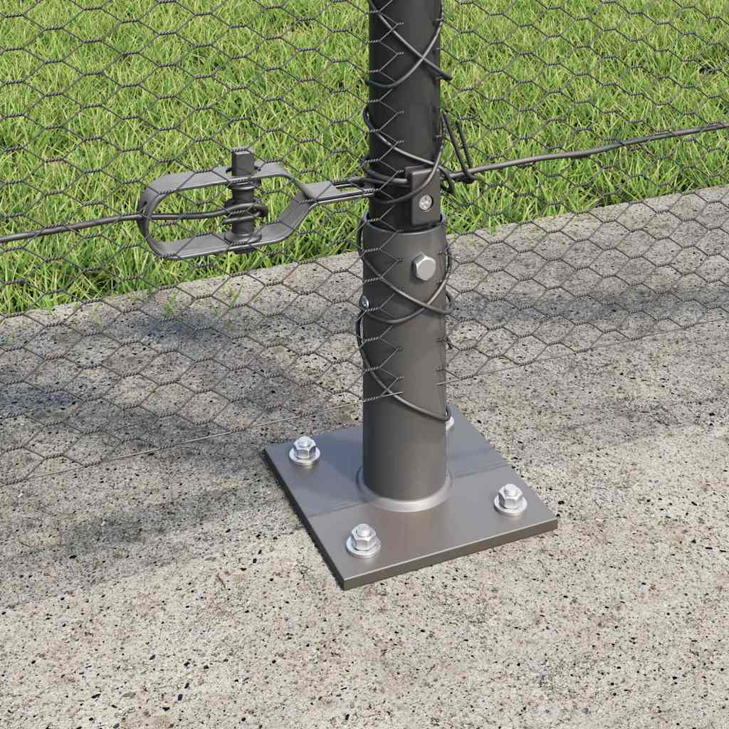 Zaun mit Pfosten Grau 1,2 x 25 m PVC-beschichteter Stahl