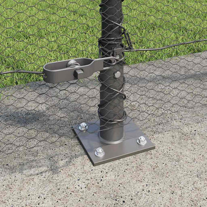Zaun mit Pfosten Grau 1,5 x 25 m PVC-beschichteter Stahl