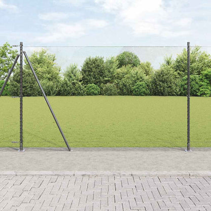 Zaun mit Pfosten Grau 1.5 x 25 m PVC-beschichteter Stahl