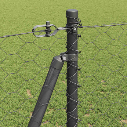 Zaun mit Pfosten Grau 1,2 x 50 m PVC-beschichteter Stahl