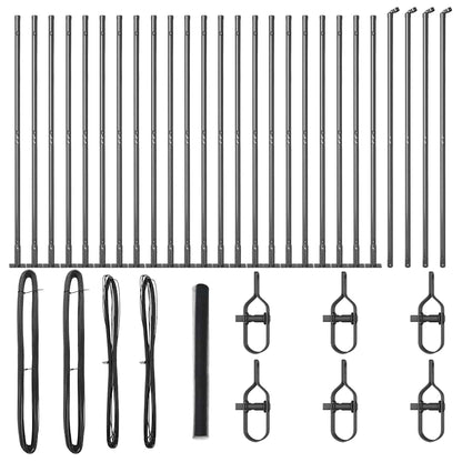 Zaun mit Pfosten Grau 1,4 x 50 m PVC-beschichteter Stahl