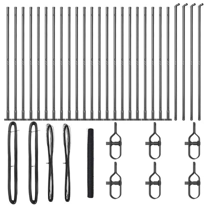 Zaun mit Pfosten Grau 1,4 x 50 m PVC-beschichteter Stahl
