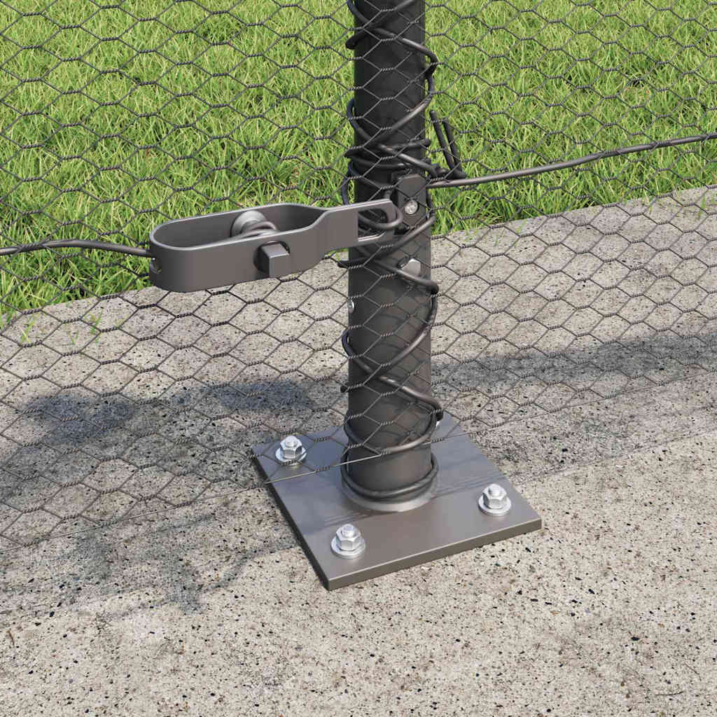 Zaun mit Pfosten Grau 0,4 x 100 m PVC-beschichteter Stahl