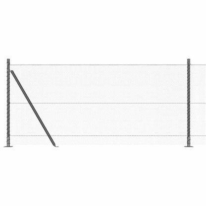 Zaun mit Pfosten Grau 0,8 x 100 m PVC-beschichteter Stahl
