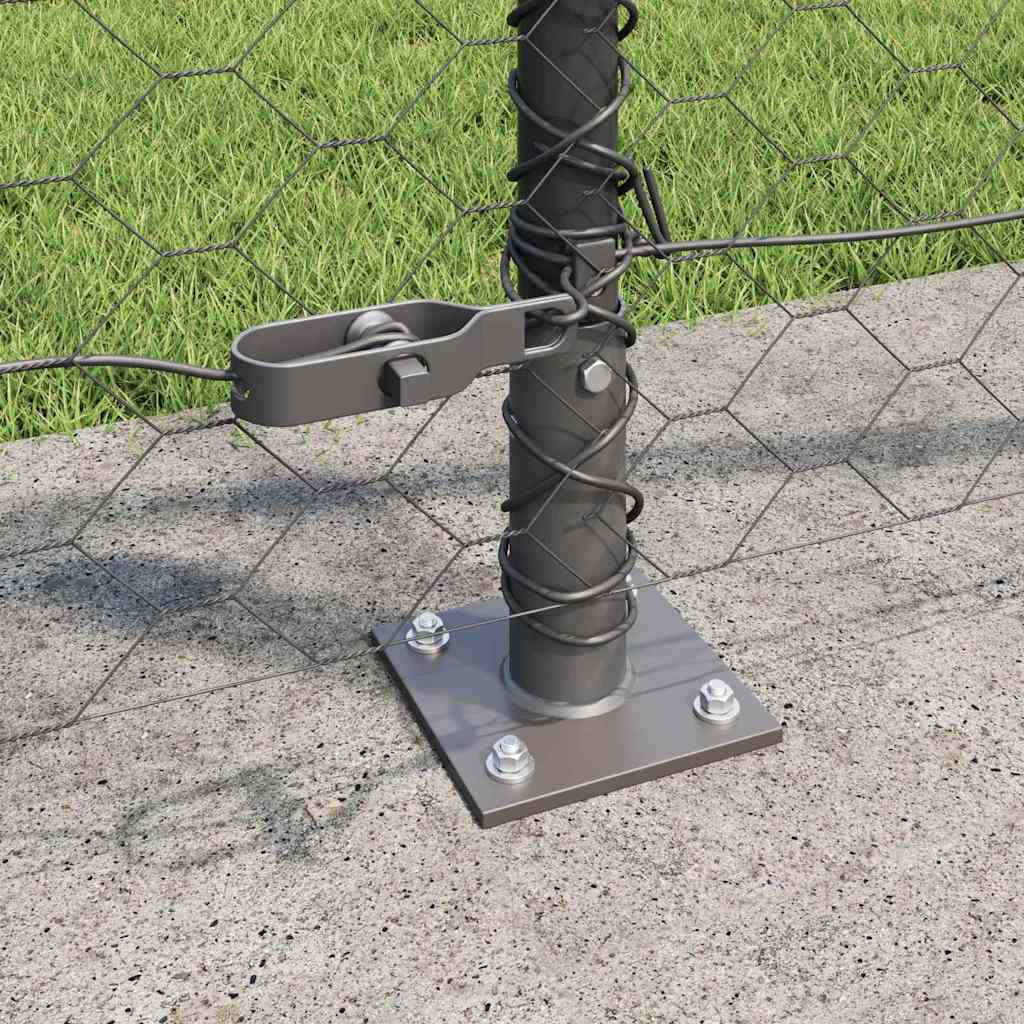 Zaun mit Pfosten Grau 0,8 x 100 m PVC-beschichteter Stahl