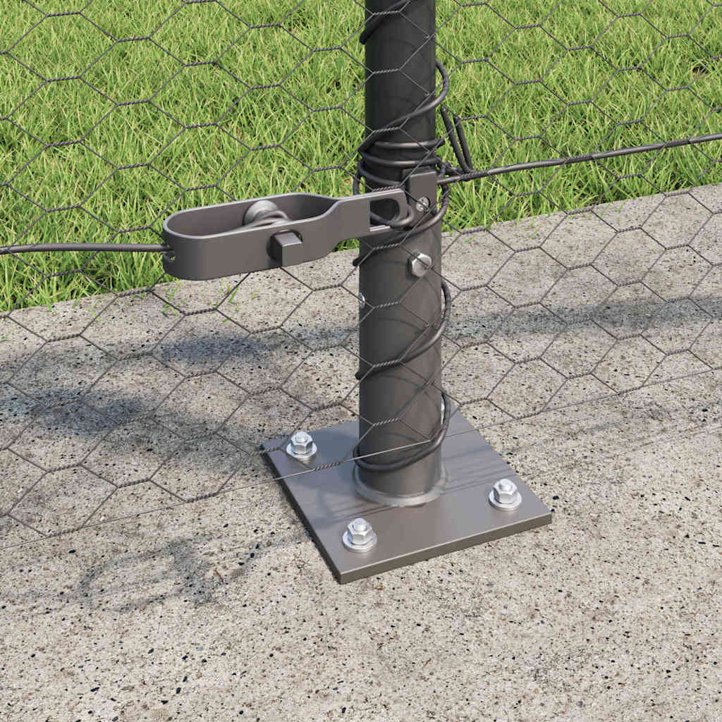 Zaun mit Pfosten Grau 1 x 100 m PVC-beschichteter Stahl