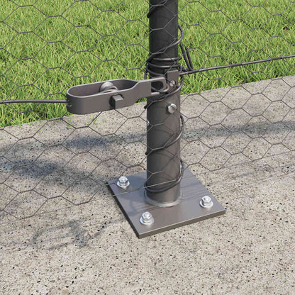 Zaun mit Pfosten Grau 1 x 100 m PVC-beschichteter Stahl