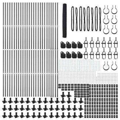 Zaun mit Pfosten Grau 1,2 x 100 m PVC-beschichteter Stahl