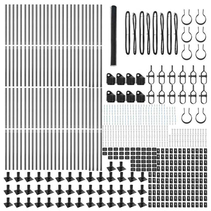 Zaun mit Pfosten Grau 1,4 x 100 m PVC-beschichteter Stahl