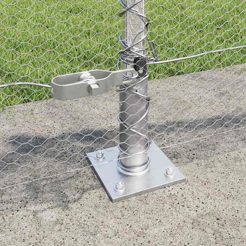 Zaun mit Pfosten Silber 0,5 x 10 m PVC-beschichteter Stahl