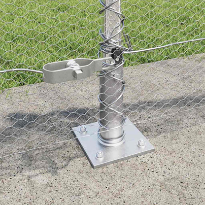 Zaun mit Pfosten Silber 0,5 x 10 m PVC-beschichteter Stahl
