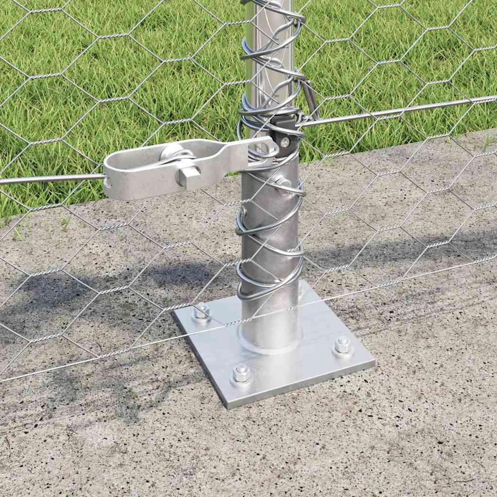 Zaun mit Pfosten Silber 0,5 x 10 m PVC-beschichteter Stahl