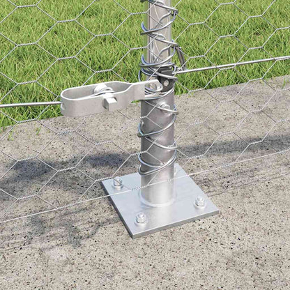 Zaun mit Pfosten Silber 0,5 x 10 m PVC-beschichteter Stahl