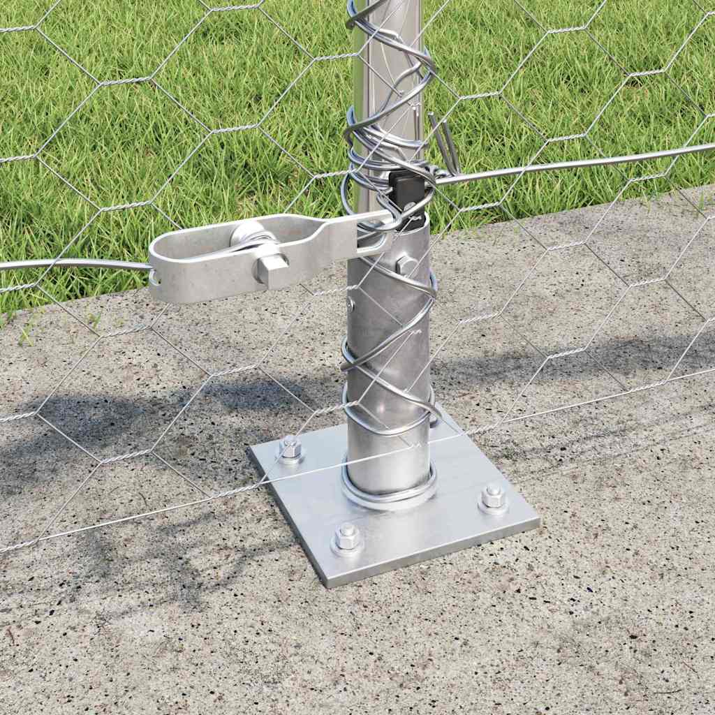 Zaun mit Pfosten Silber 0,5 x 10 m PVC-beschichteter Stahl