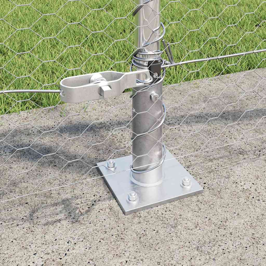 Zaun mit Pfosten Silber 1 x 10 m PVC-beschichteter Stahl