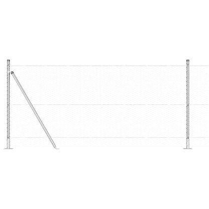Zaun mit Pfosten Silber 1 x 10 m PVC-beschichteter Stahl