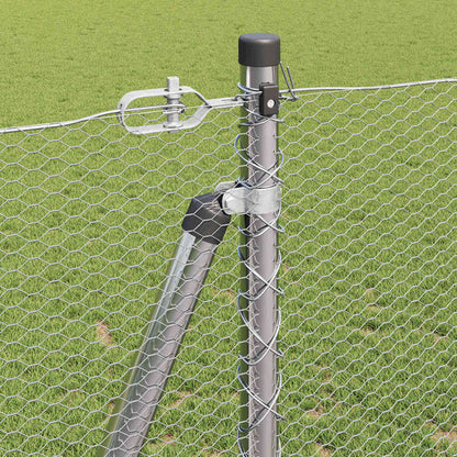 Zaun mit Pfosten Silber 1,2 x 10 m PVC-beschichteter Stahl