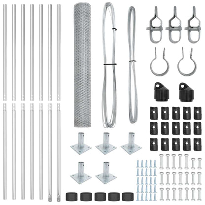 Zaun mit Pfosten Silber 1,2 x 10 m PVC-beschichteter Stahl