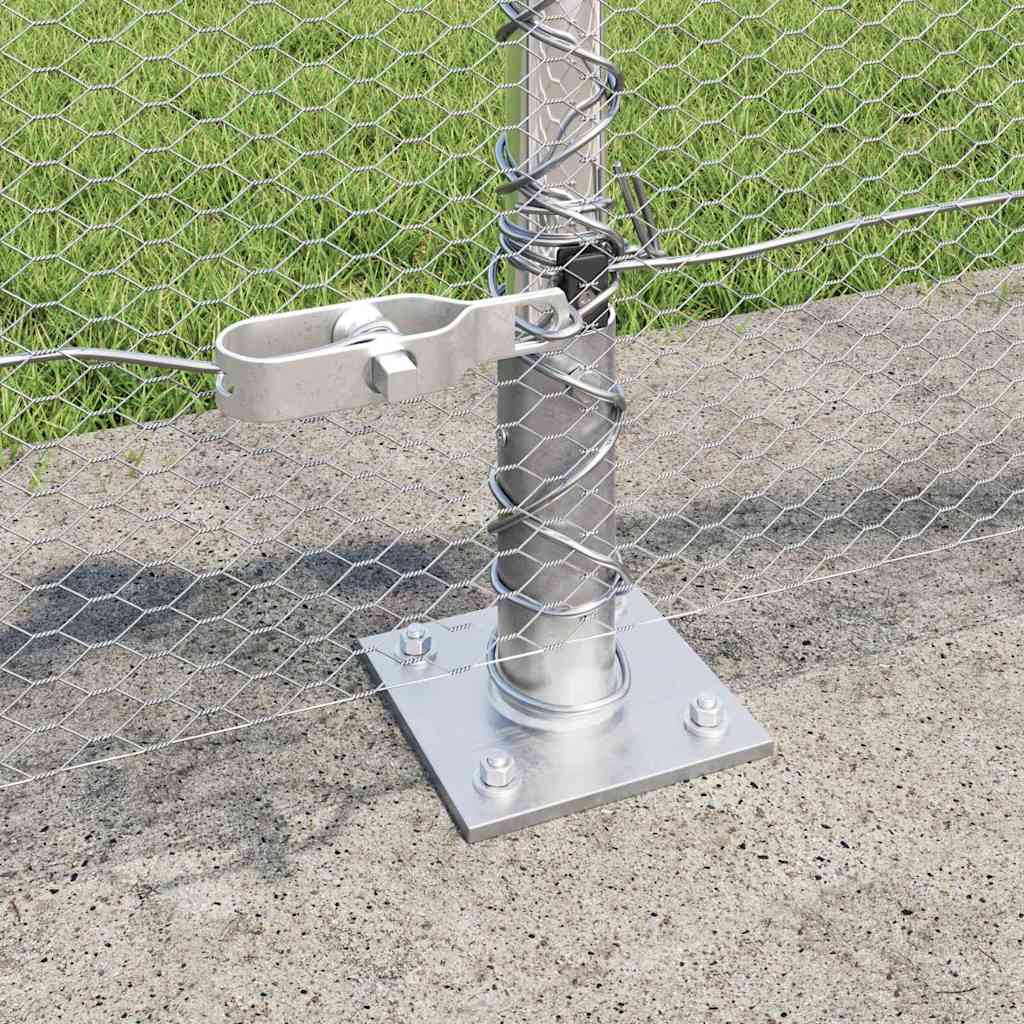 Zaun mit Pfosten Silber 0,4 x 25 m PVC-beschichteter Stahl