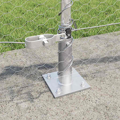 Zaun mit Pfosten Silber 0,4 x 25 m PVC-beschichteter Stahl